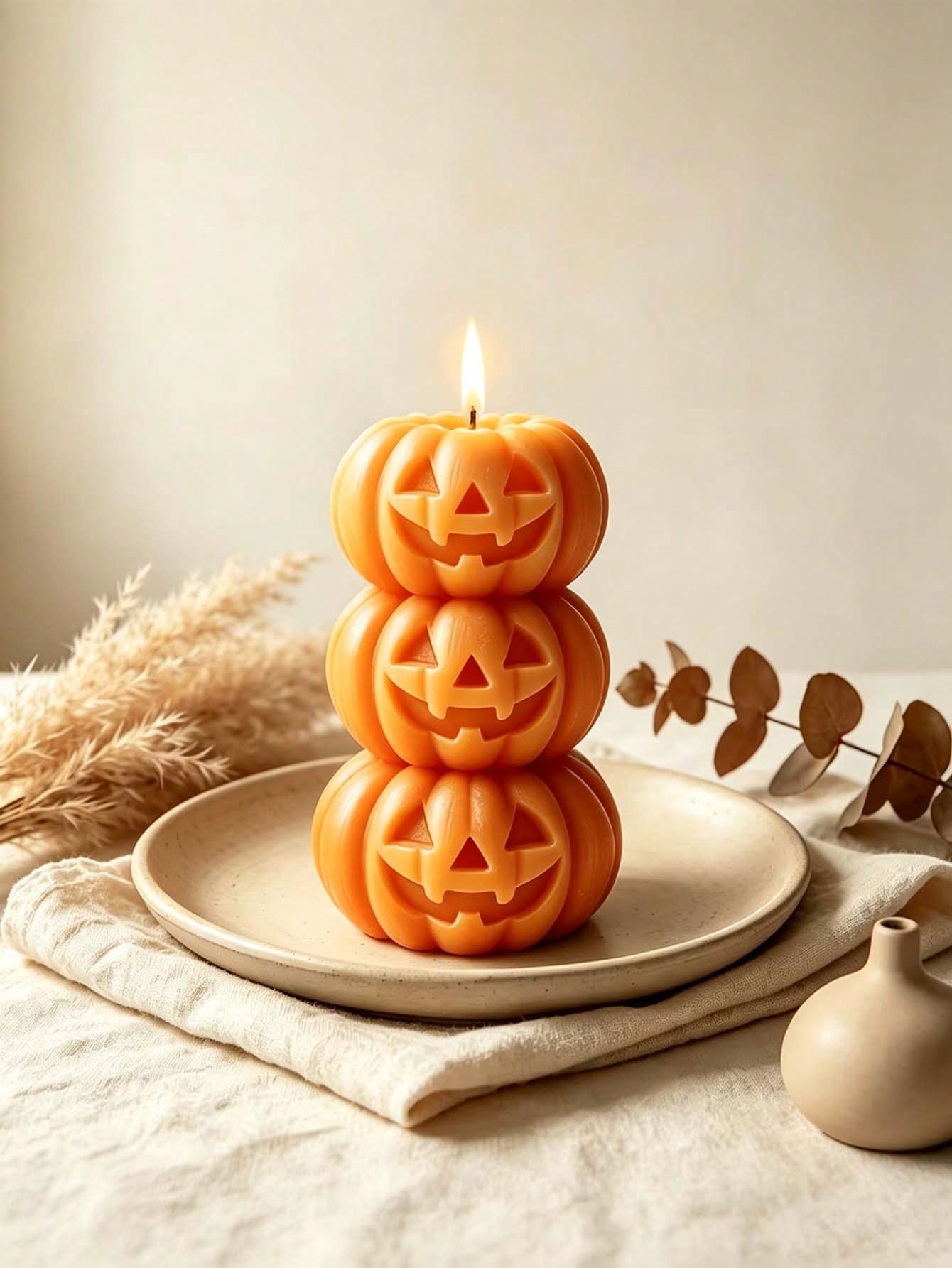 Candle Fragrance - 1 stuk Halloween 3-laags pompoenvormige kaars,
